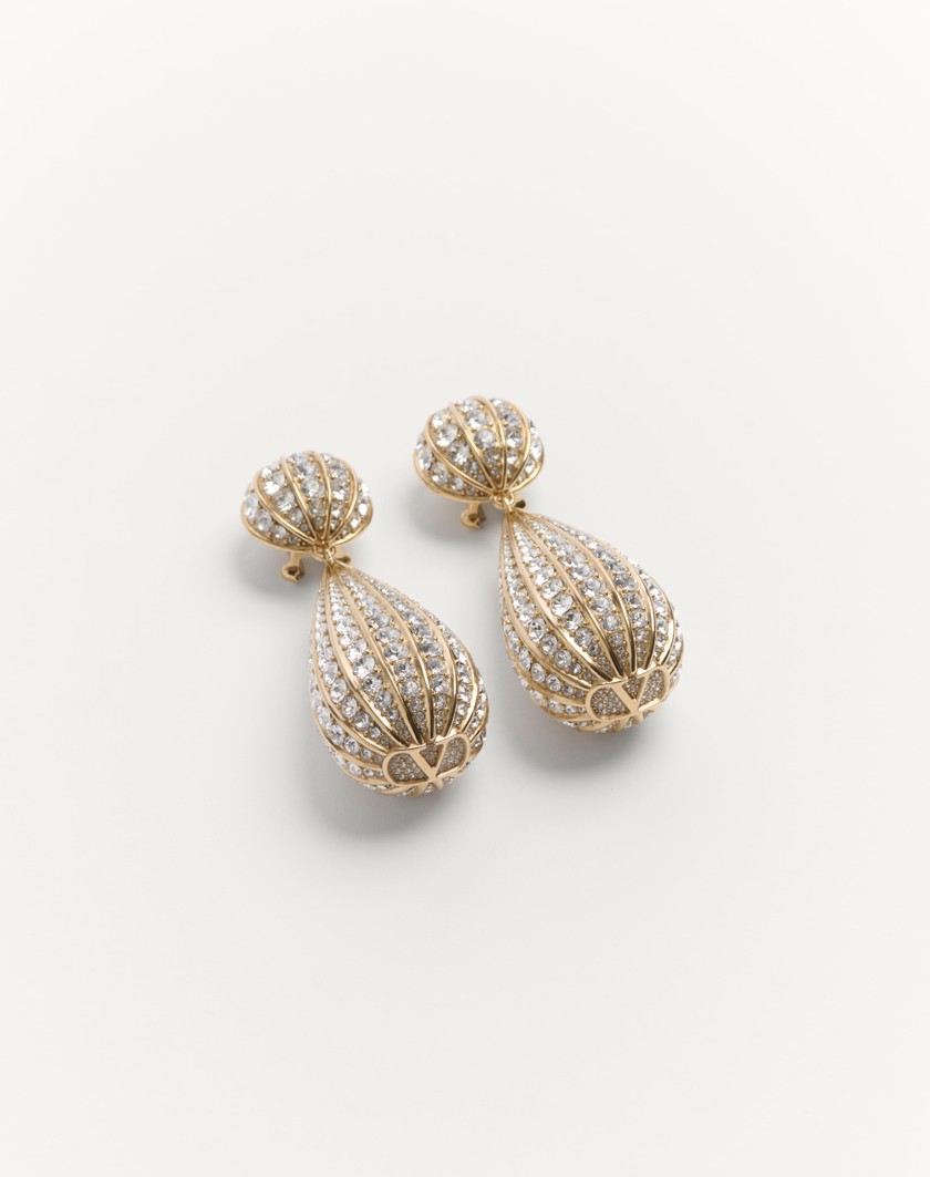Valentino Handbags Orecchini Poetiques Des Gouttes In Metallo E Cristalli Swarovski® Per Donna In Oro/crystal | Valentino IT