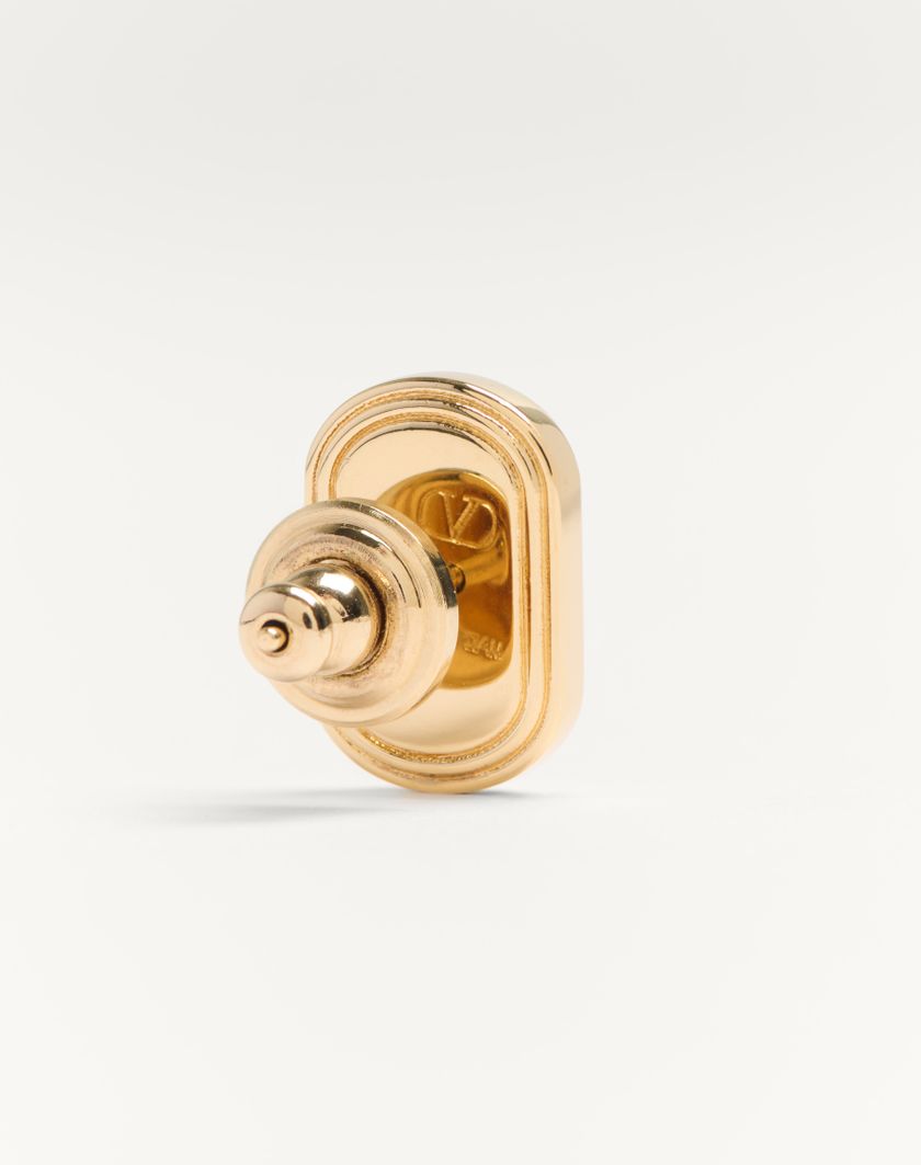 Valentino Handbags Orecchini Valentino Garavani Ovalette In Metallo Con Smalto E Cristalli Per Uomo In Oro/nero/crystal | Valentino IT