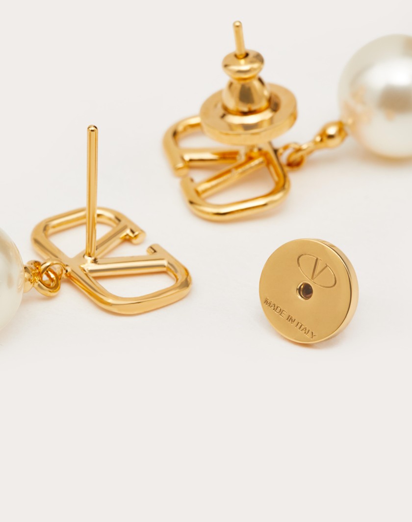 Valentino Handbags Orecchini Vlogo Signature Con Perle Swarovski® Per Donna In Oro | Valentino IT
