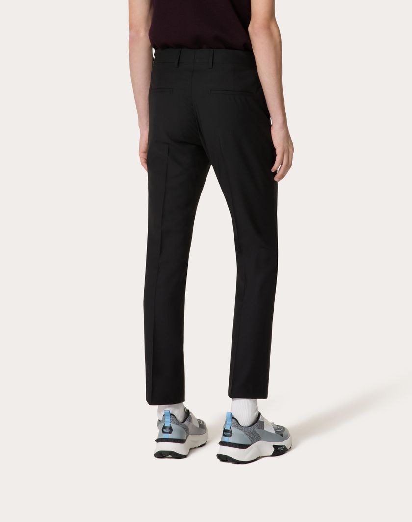 Valentino Handbags Pantalone In Lana Mohair Per Uomo In Nero | Valentino IT