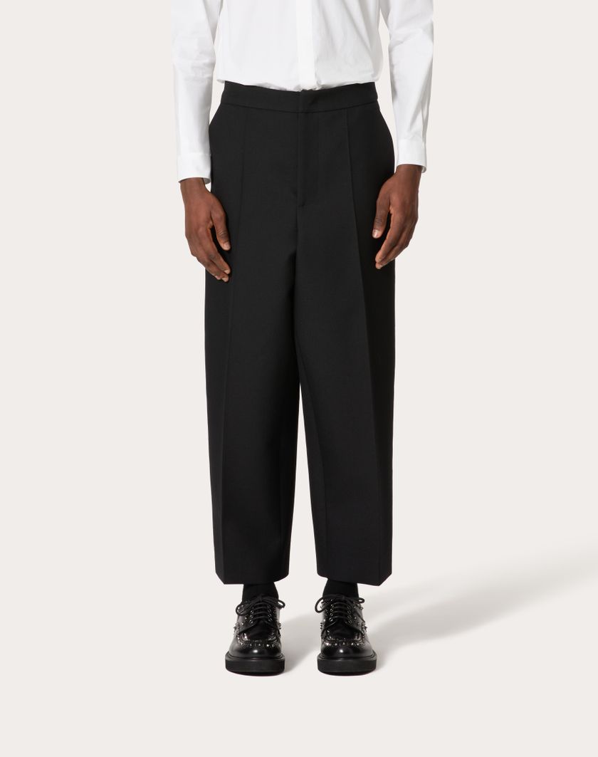 Valentino Handbags Pantalone In Lana Per Uomo In Avorio | Valentino IT