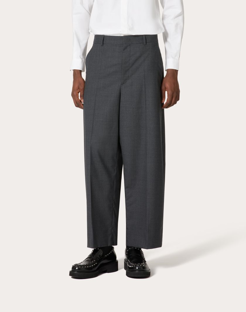 Valentino Handbags Pantalone In Lana Per Uomo In Grigio | Valentino IT