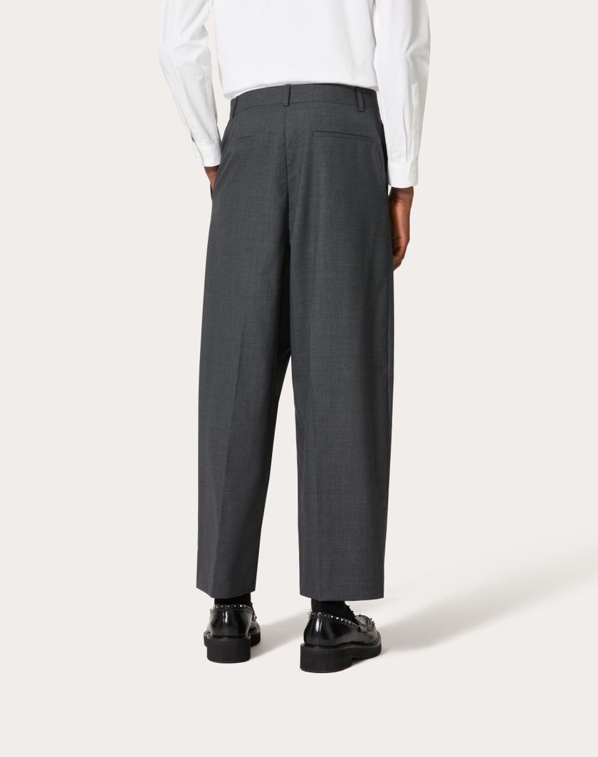 Valentino Handbags Pantalone In Lana Per Uomo In Grigio | Valentino IT