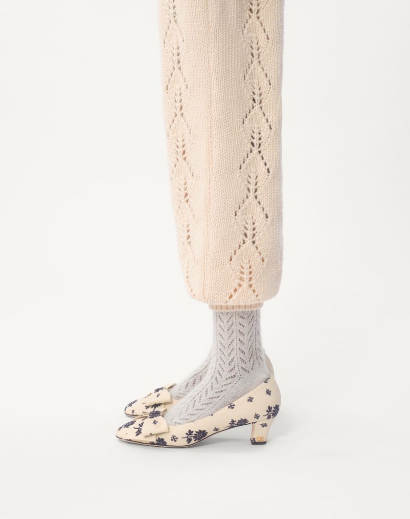 Valentino Handbags Pantaloni Di Maglia In Lana Per Donna In Avorio | Valentino IT