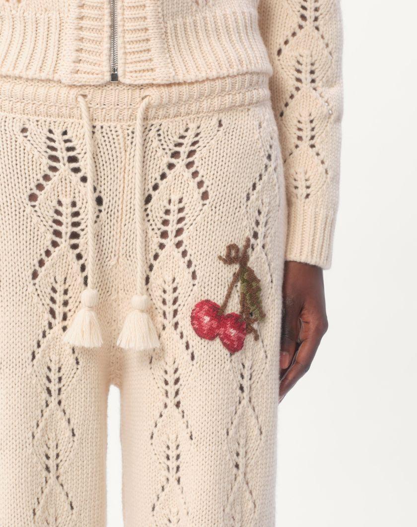 Valentino Handbags Pantaloni Di Maglia In Lana Per Donna In Avorio | Valentino IT