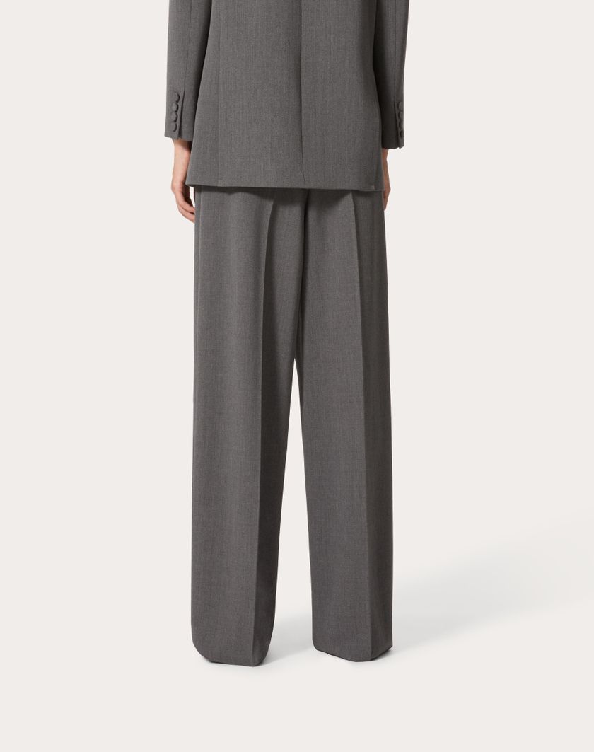 Valentino Handbags Pantaloni In Active Gabardine Per Donna In Grigio | Valentino IT