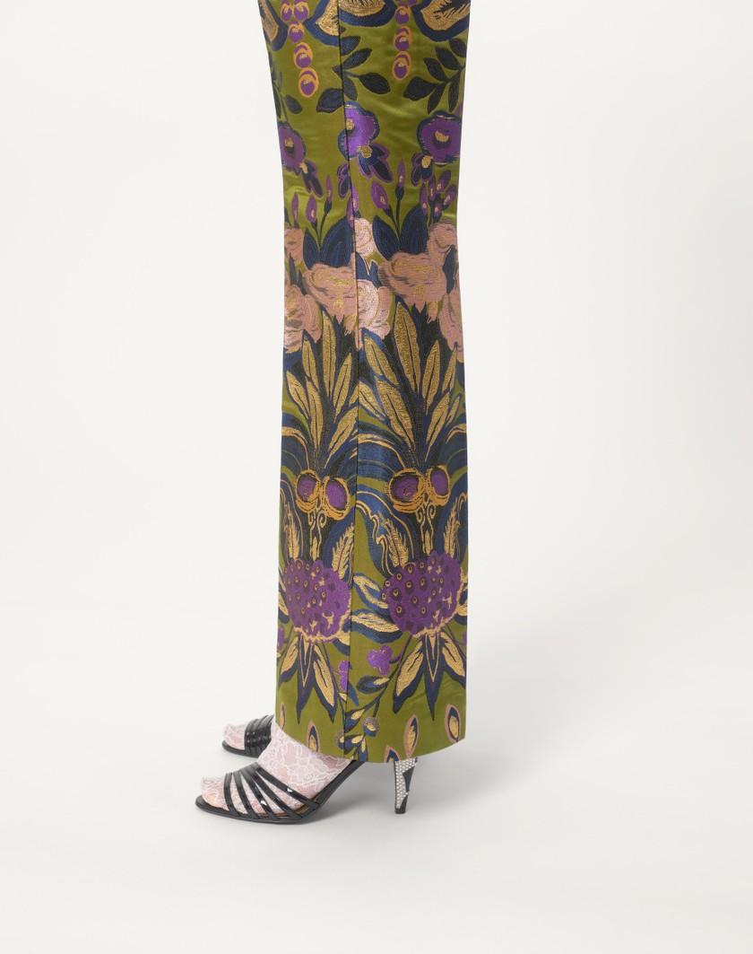 Valentino Handbags Pantaloni In Apres L'hiver Jacquard Floreale Lurex Per Donna In Multicolor | Valentino IT