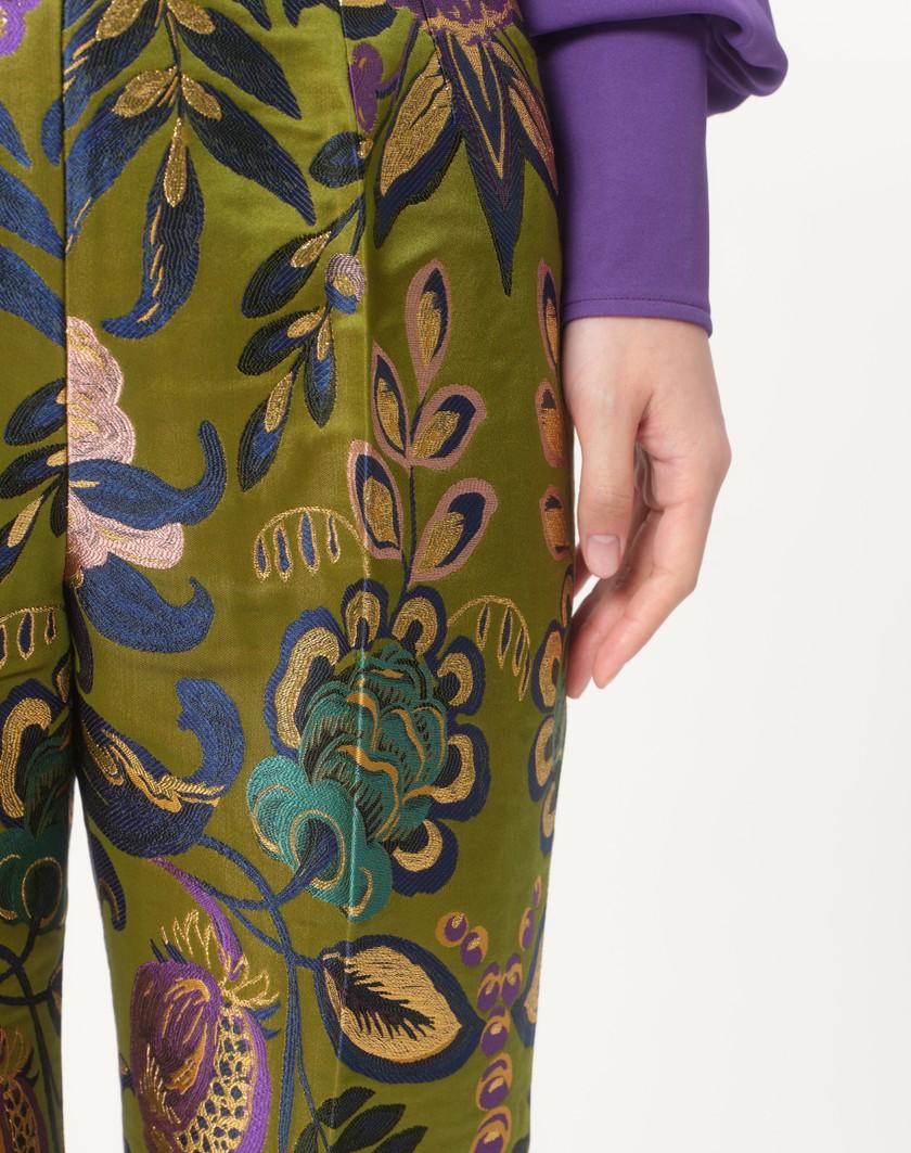 Valentino Handbags Pantaloni In Apres L'hiver Jacquard Floreale Lurex Per Donna In Multicolor | Valentino IT