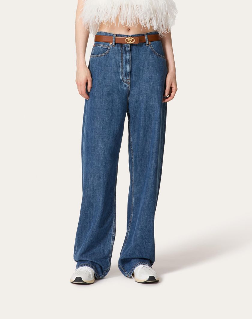 Valentino Handbags Pantaloni In Denim Blu Medio Per Donna In Denim | Valentino IT