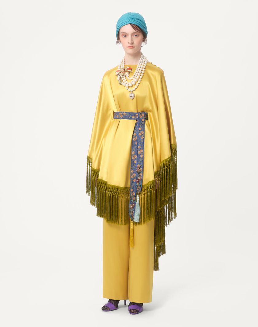 Valentino Handbags Pantaloni In Doppia Duchesse Per Donna In Oro | Valentino IT