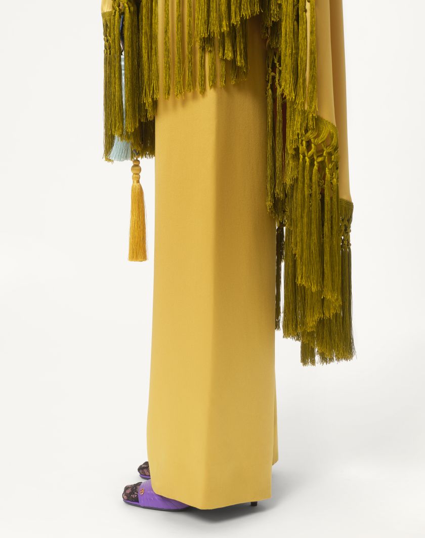 Valentino Handbags Pantaloni In Doppia Duchesse Per Donna In Oro | Valentino IT