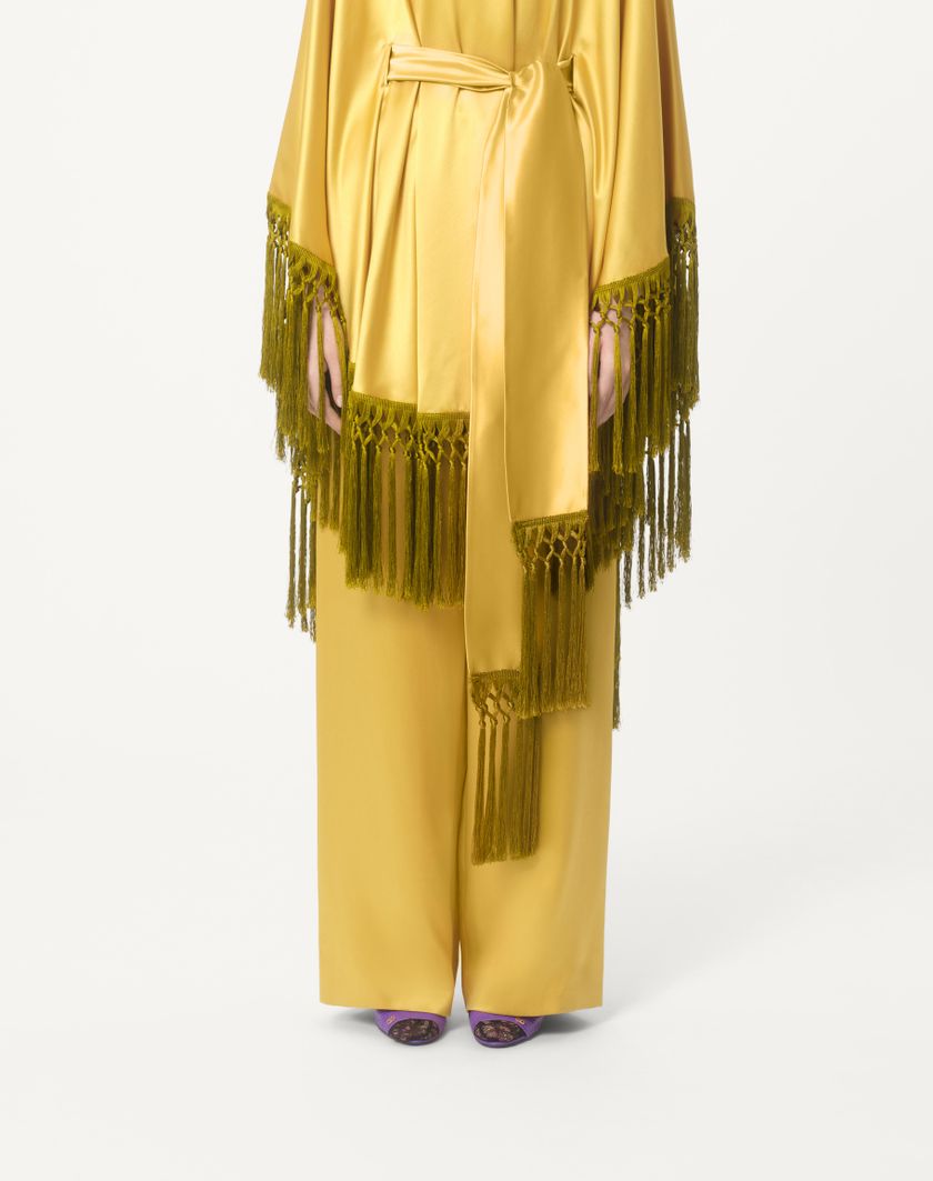 Valentino Handbags Pantaloni In Doppia Duchesse Per Donna In Oro | Valentino IT