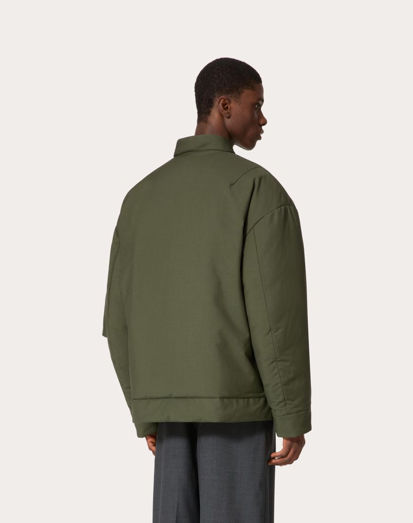 Valentino Handbags Piumino In Lana Mohair Per Uomo In Verde Militare | Valentino IT