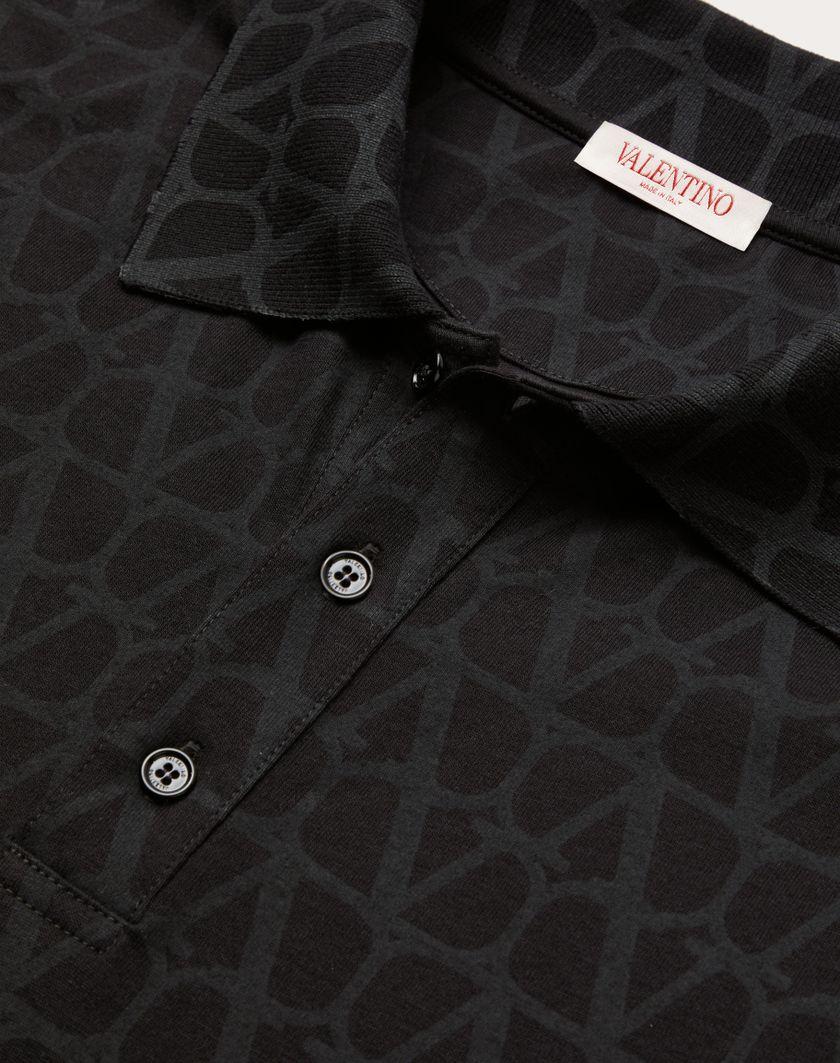 Valentino Handbags Polo In Cotone Con Stampa Toile Iconographe Per Uomo In Nero | Valentino IT