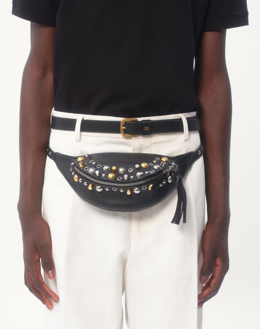 Valentino Handbags Polo In Piquet Di Cotone Con Patch Vlogo Per Uomo In Nero | Valentino IT