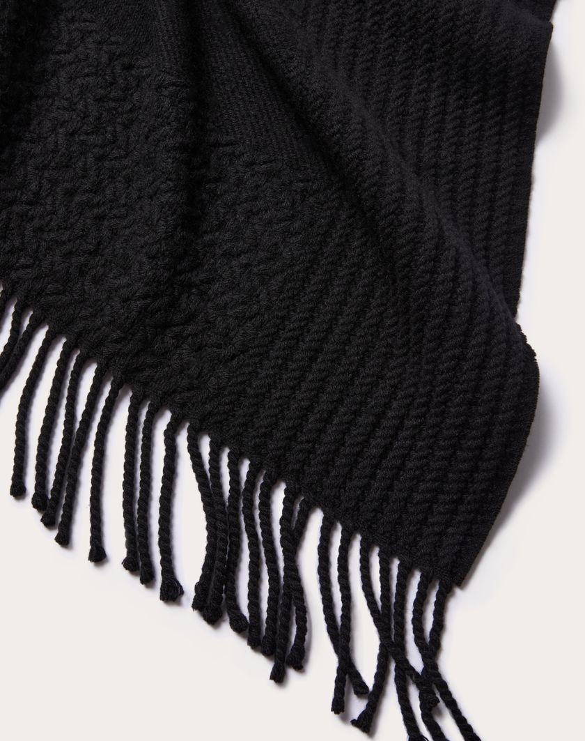 Valentino Handbags Poncho Vlogo Signature In Cachemire Per Donna In Nero | Valentino IT