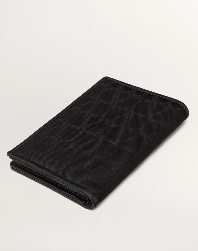 Valentino Handbags Portacarte Toile Iconographe In Tessuto Tecnico Con Dettagli In Pelle Per Uomo In Nero | Valentino IT