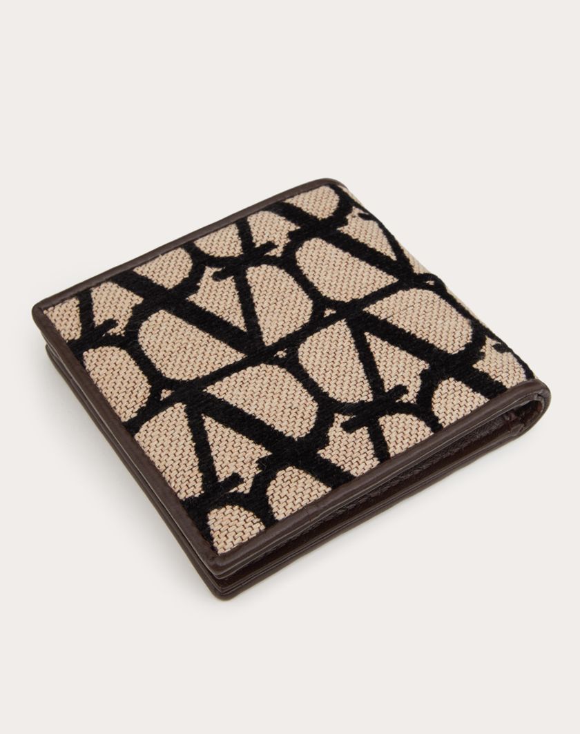 Valentino Handbags Portafoglio Toile Iconographe Con Dettagli In Pelle Per Uomo In Beige/nero | Valentino IT