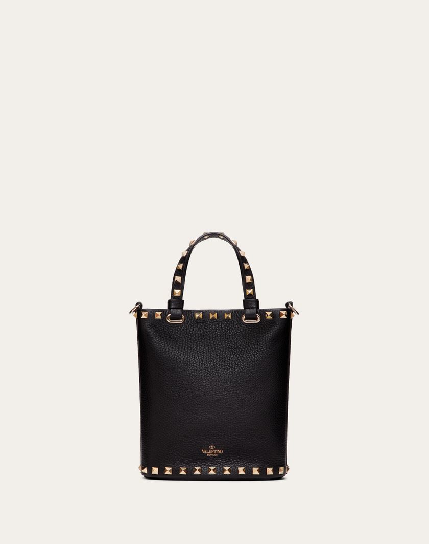 Valentino Handbags Pouch Con Tracolla Rockstud In Vitello Granato Per Donna In Nero | Valentino IT