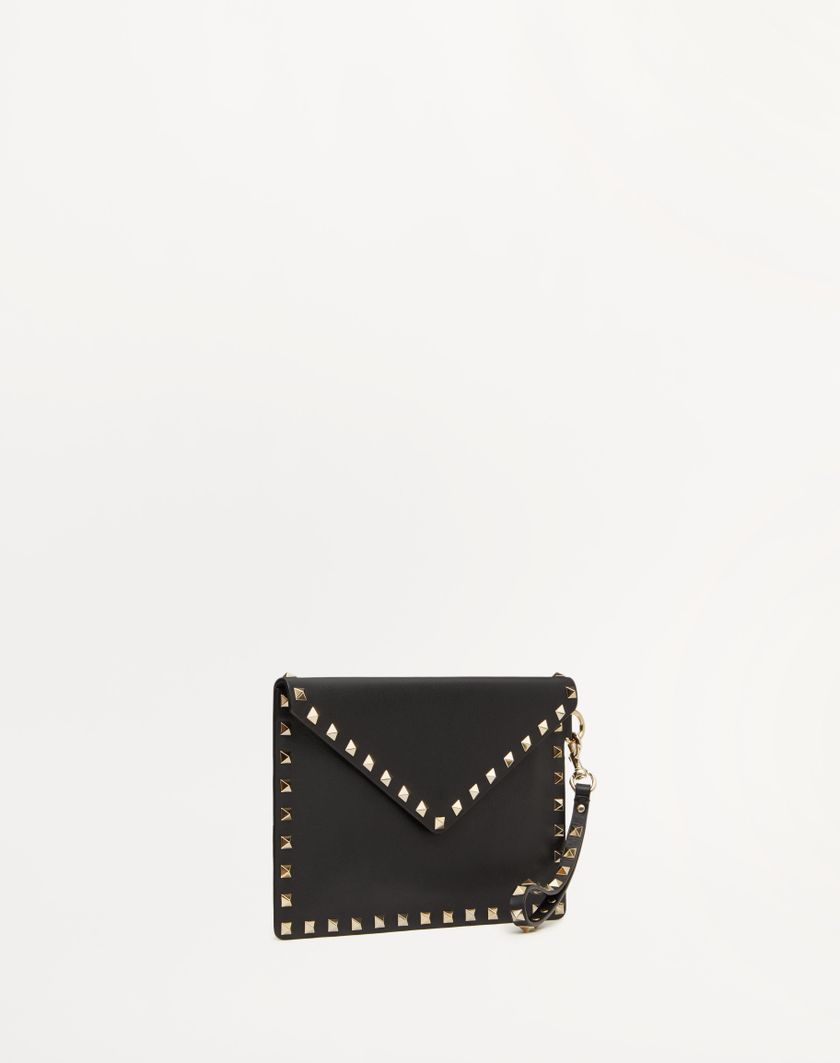 Valentino Handbags Pouch Rockstud In Vitello Per Donna In Poudre | Valentino IT