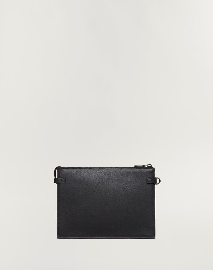 Valentino Handbags Pouch Vlogo Signature In Vitello Per Uomo In Nero | Valentino IT