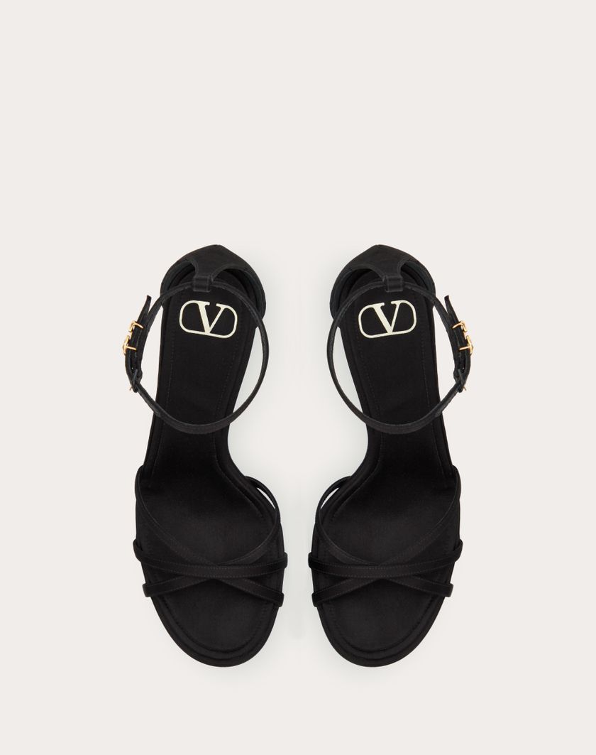 Valentino Handbags Sandalo Con Plateau Valentino Garavani Eveninglam In Raso 120mm Per Donna In Poudre | Valentino IT