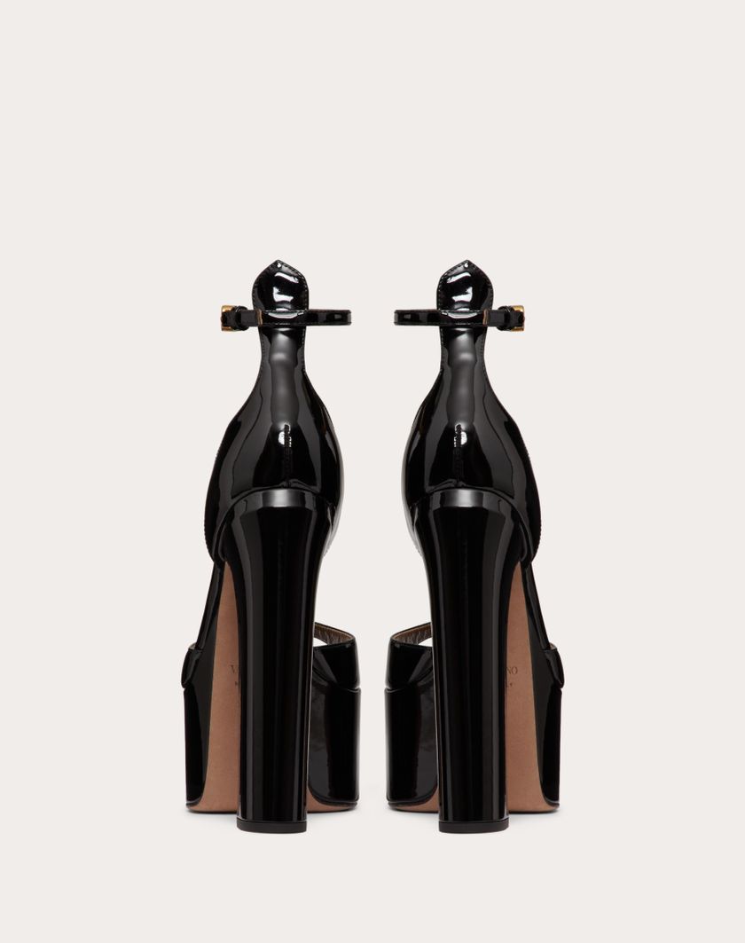 Valentino Handbags Sandalo Con Plateau Valentino Garavani Tan-go In Vernice 155mm Per Donna In Nero | Valentino IT