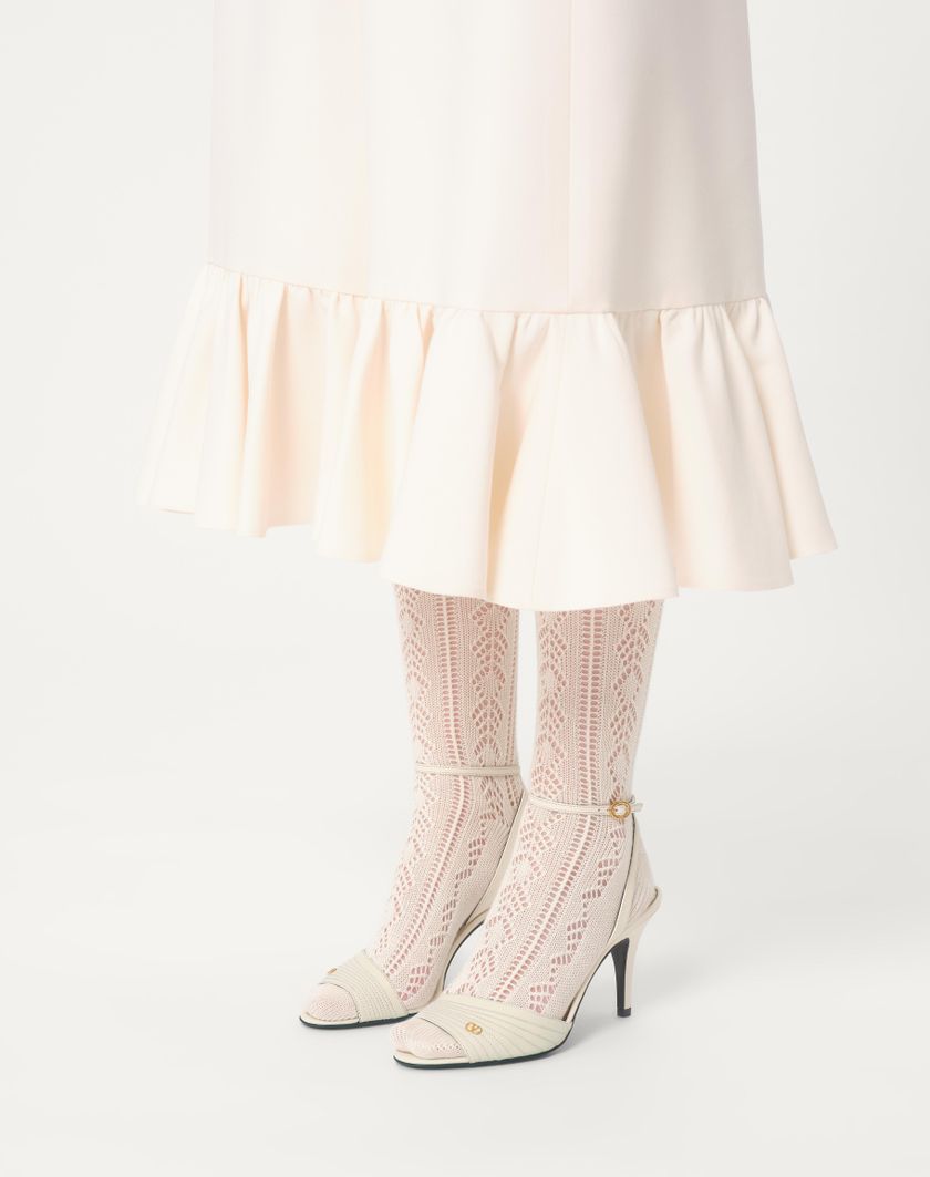 Valentino Handbags Sandalo Ladycrush In Capretto 85mm Per Donna In Avorio | Valentino IT