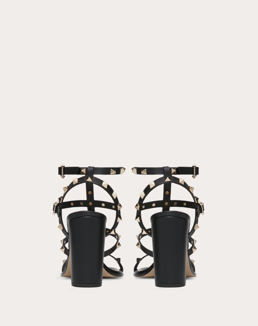 Valentino Handbags Sandalo Rockstud Con Cinturini 90mm Per Donna In Nero | Valentino IT