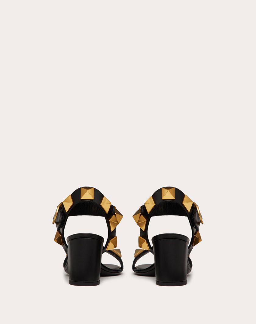 Valentino Handbags Sandalo Roman Stud In Vitello 60mm Per Donna In Nero | Valentino IT