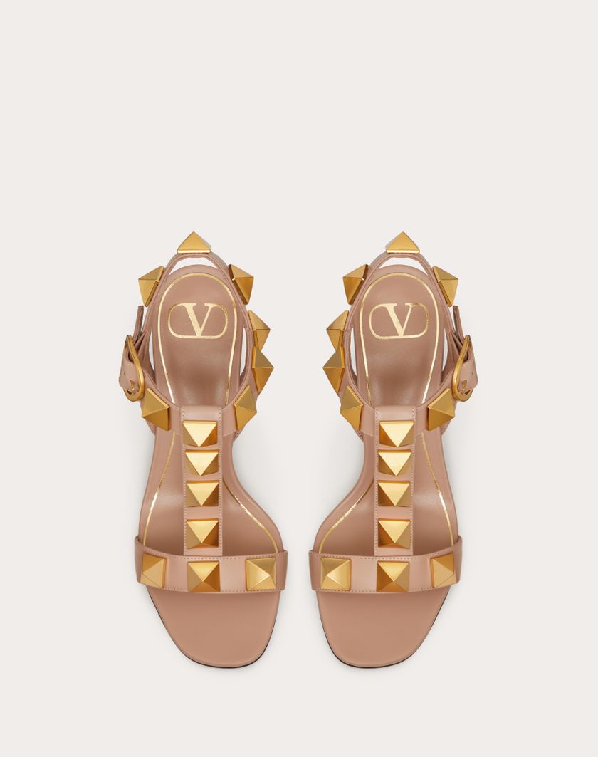 Valentino Handbags Sandalo Roman Stud In Vitello 90mm Per Donna In Rose Cannelle | Valentino IT