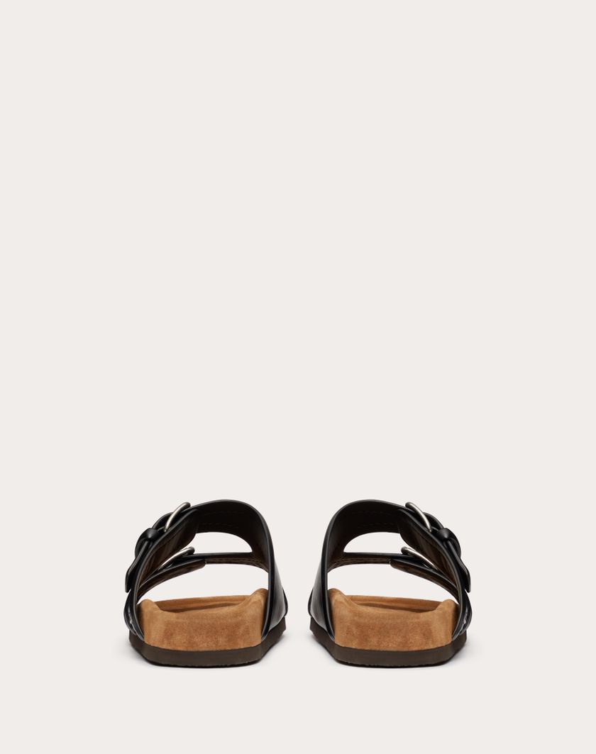 Valentino Handbags Sandalo Slide Fussfriend In Vitello Per Uomo In Nero | Valentino IT