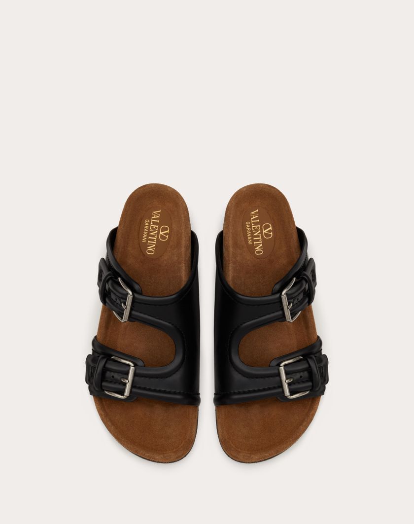 Valentino Handbags Sandalo Slide Fussfriend In Vitello Per Uomo In Nero | Valentino IT