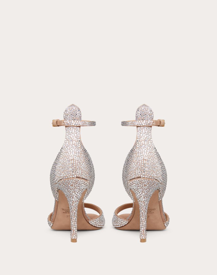 Valentino Handbags Sandalo Valentino Garavani Tan-go Con Cristalli 100mm Per Donna In Crystal/rose Cannelle | Valentino IT