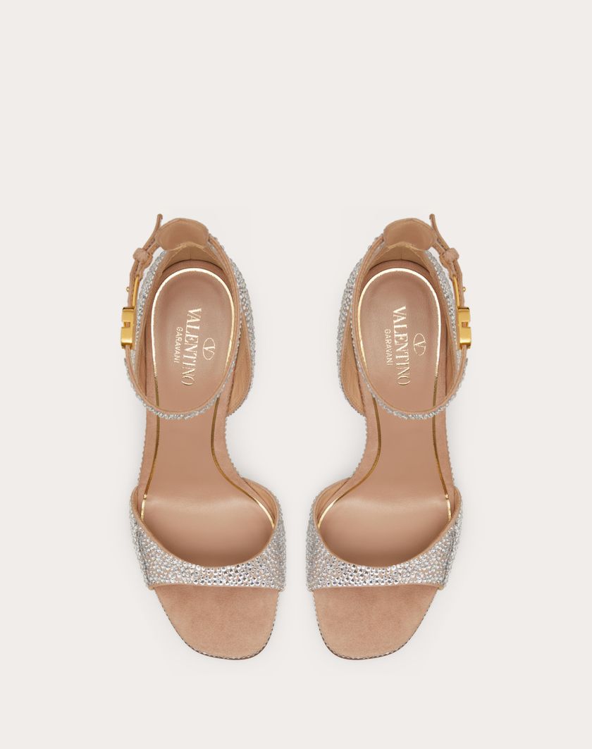 Valentino Handbags Sandalo Valentino Garavani Tan-go Con Cristalli 100mm Per Donna In Crystal/rose Cannelle | Valentino IT