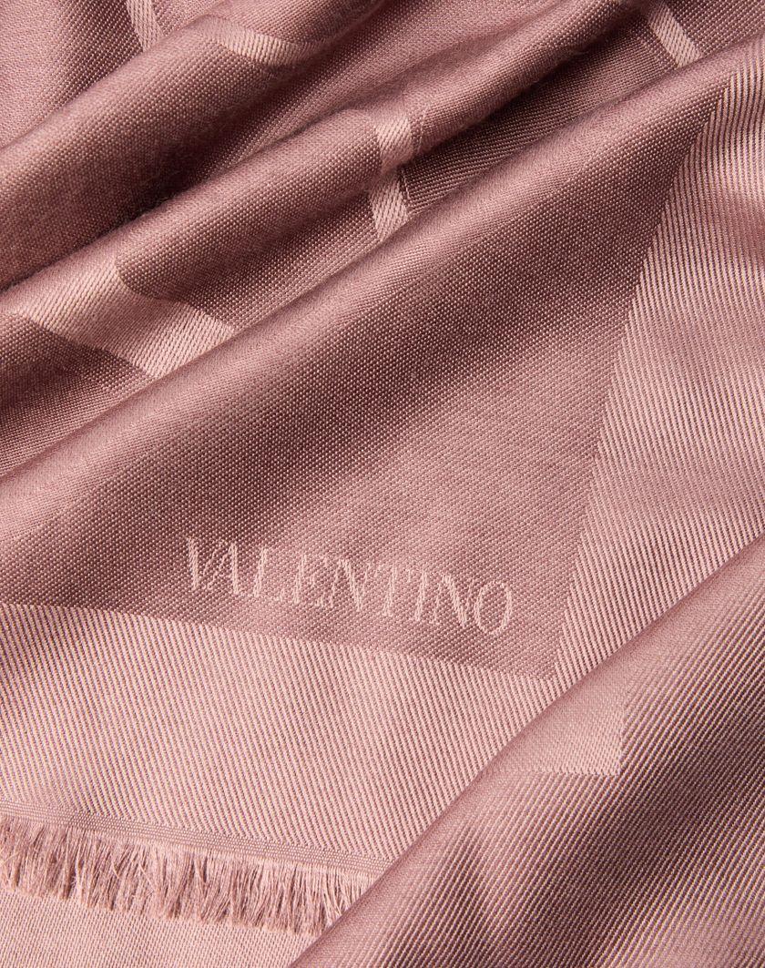 Valentino Handbags Scialle Vlogo Signature In Seta E Lana Per Donna In Rosso V. | Valentino IT