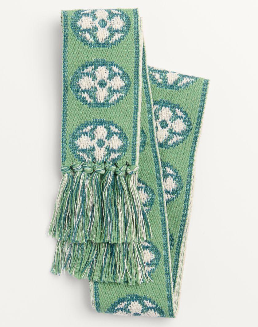 Valentino Handbags Sciarpa Antibes In Cotone Con Frange Per Uomo In Avorio/blu/verde Acqua | Valentino IT