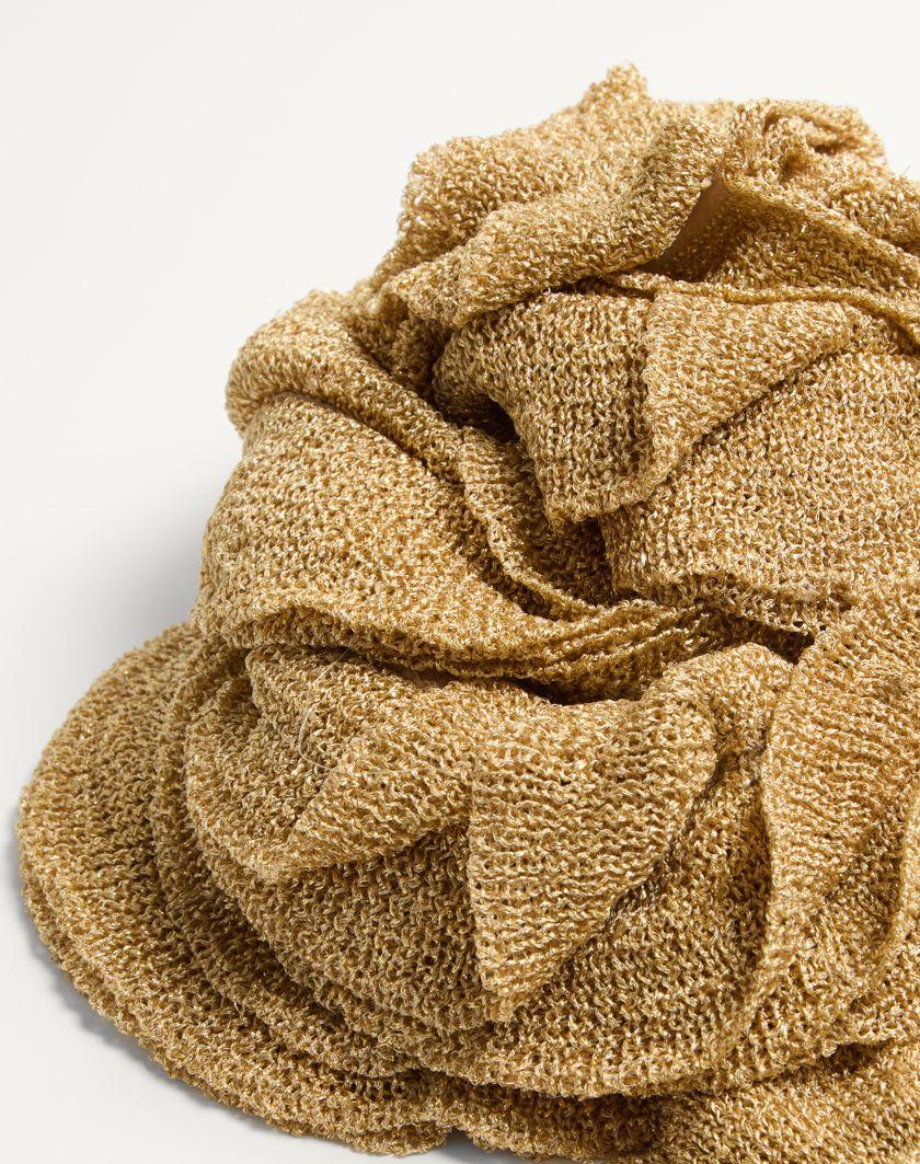 Valentino Handbags Sciarpa Knitted In Lurex Per Donna In Oro | Valentino IT