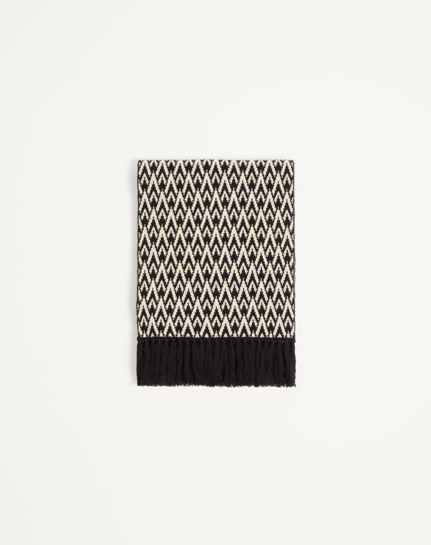 Valentino Handbags Sciarpa Knitted Toute La V In Lana Per Uomo In Navy/crema | Valentino IT