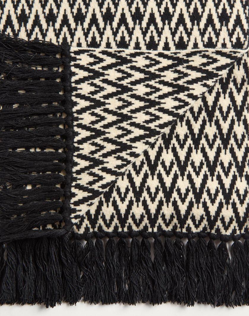 Valentino Handbags Sciarpa Knitted Toute La V In Lana Per Uomo In Nero/crema | Valentino IT