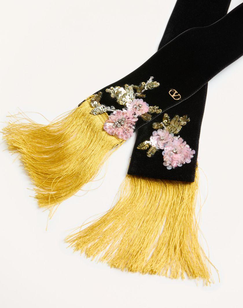 Valentino Handbags Sciarpa Valentino In Velluto Con Ricamo Per Donna In Multicolor | Valentino IT