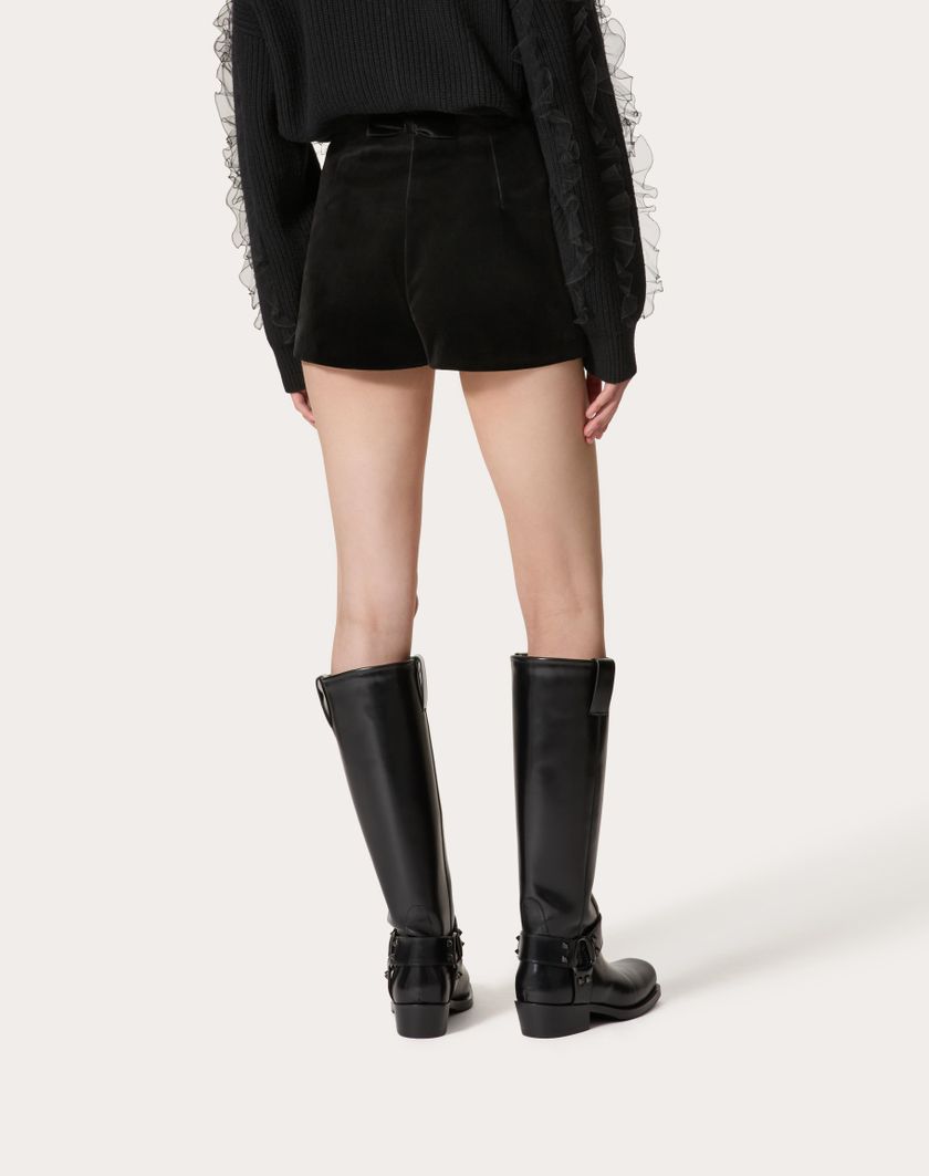 Valentino Handbags Short In Velluto Per Donna In Nero | Valentino IT