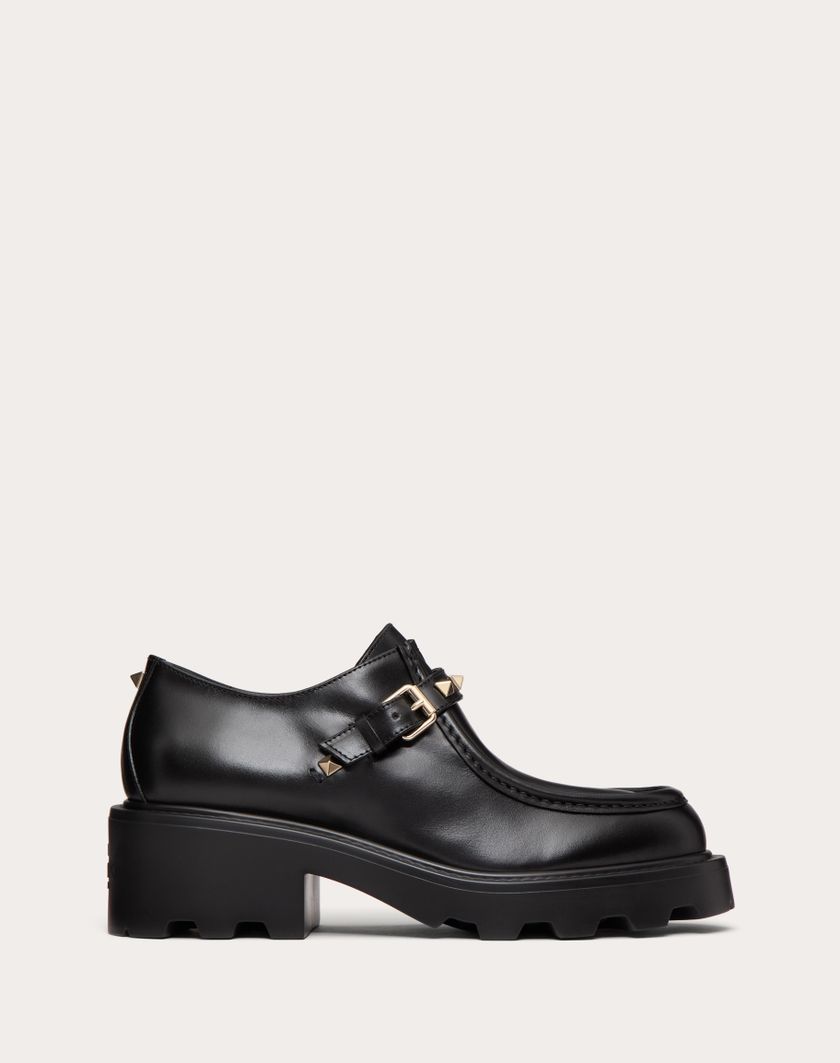 Valentino Handbags Single Monk Strap Rockstud In Vitello 55mm per Donna in Nero | Valentino IT