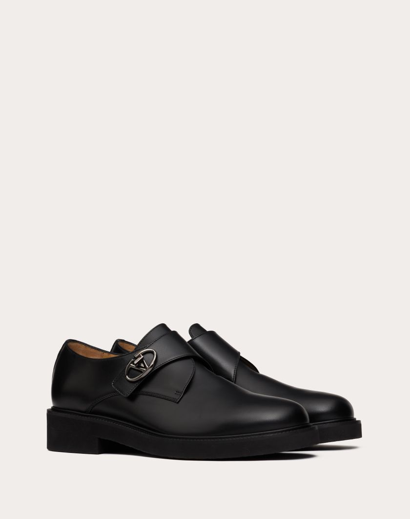 Valentino Handbags Single Monk Strap Vlogo Locker In Vitello Per Uomo In Nero | Valentino IT