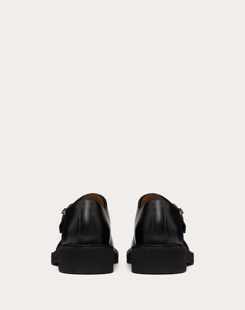 Valentino Handbags Single Monk Strap Vlogo Locker In Vitello Per Uomo In Nero | Valentino IT