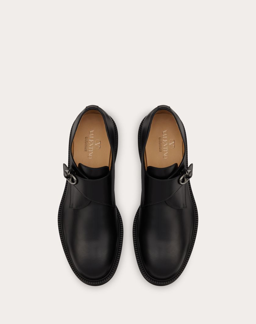 Valentino Handbags Single Monk Strap Vlogo Locker In Vitello Per Uomo In Nero | Valentino IT