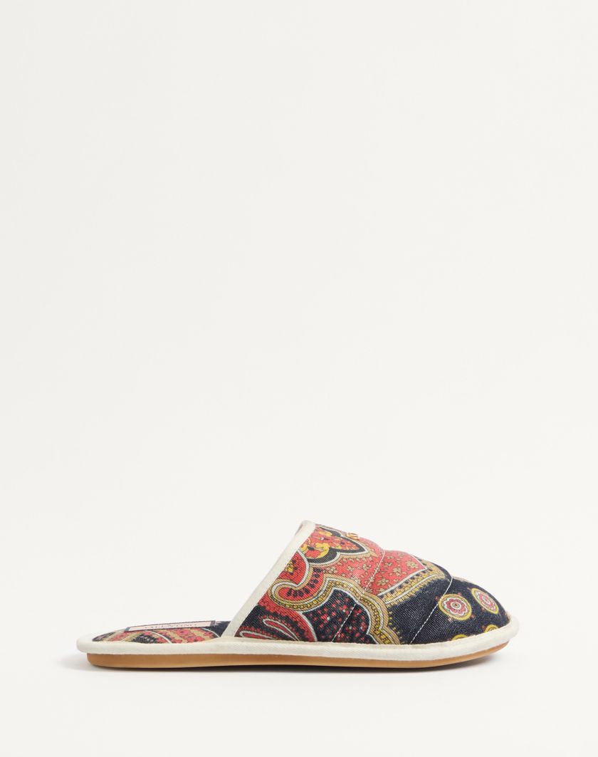 Valentino Handbags Slide Ta Chambre In Tessuto Denim Voyage Imaginaire per Uomo in Multicolor/avorio | Valentino IT