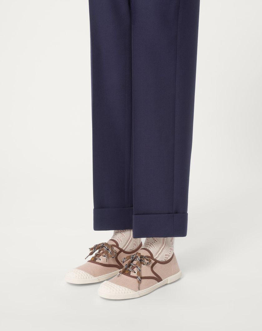 Valentino Handbags Sneaker Bay By Bay In Canvas Per Donna In Tabacco | Valentino IT