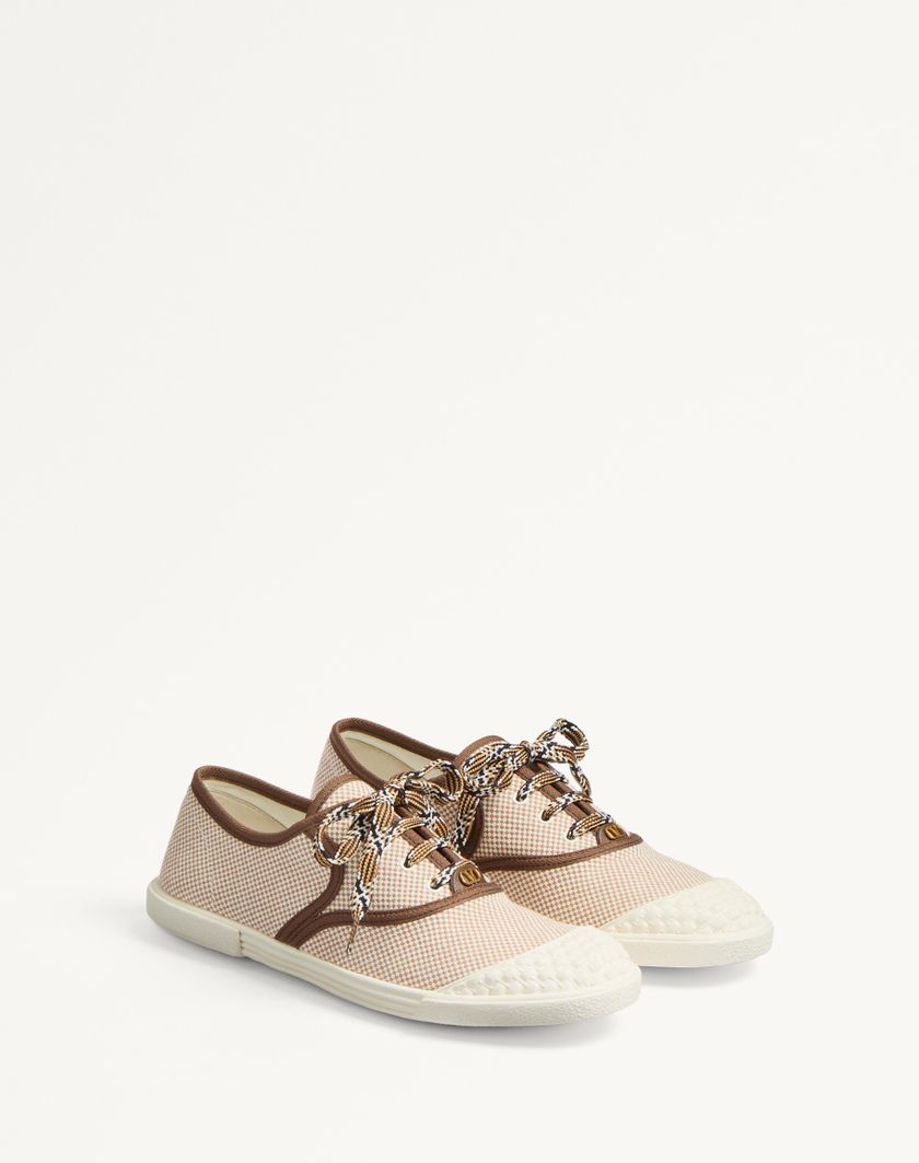 Valentino Handbags Sneaker Bay By Bay In Canvas Per Donna In Tabacco | Valentino IT