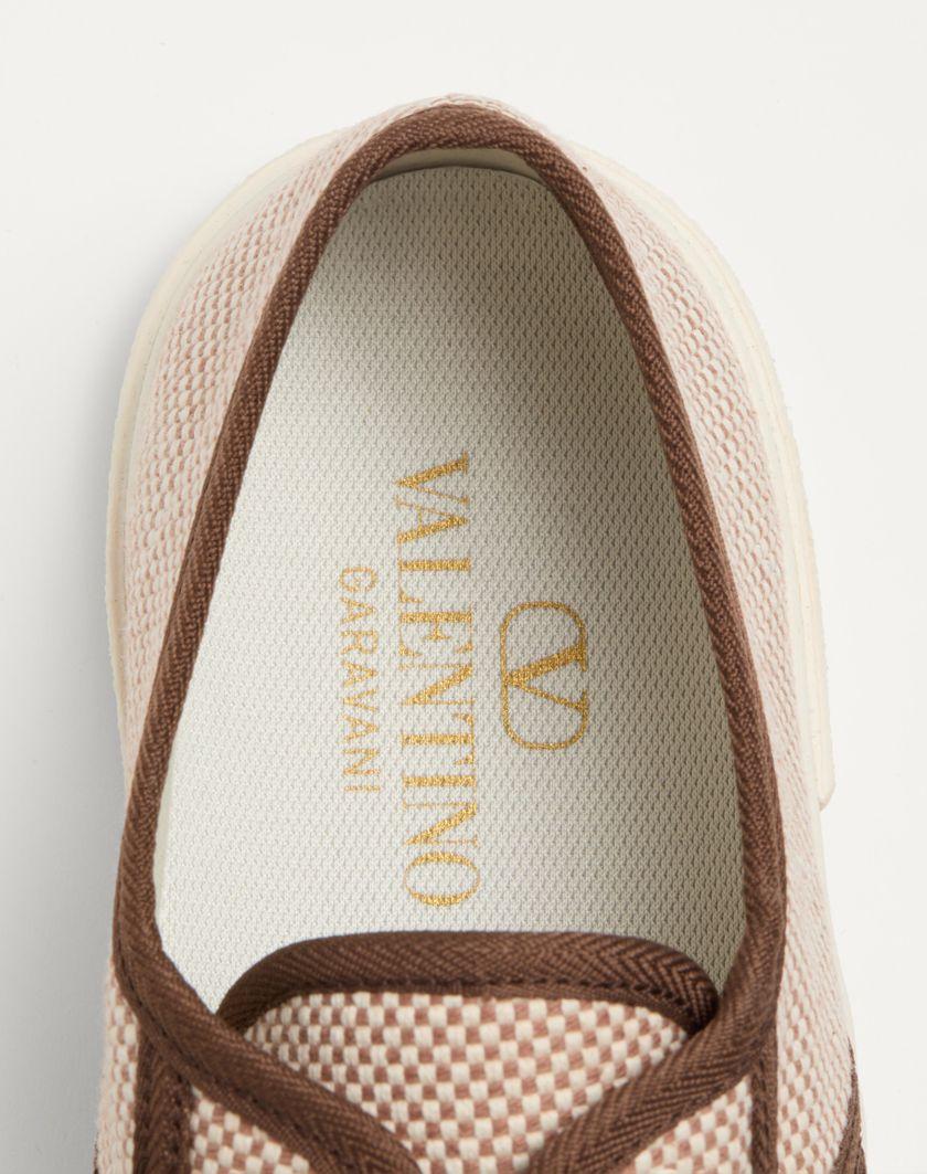 Valentino Handbags Sneaker Bay By Bay In Canvas Per Donna In Tabacco | Valentino IT